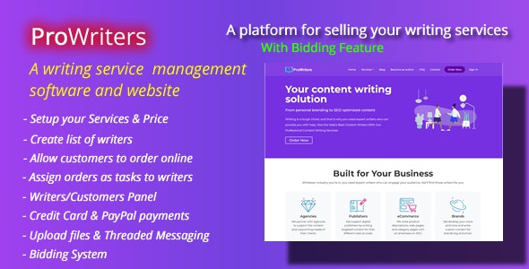 ProWriters v2.0 - Sell writing services online