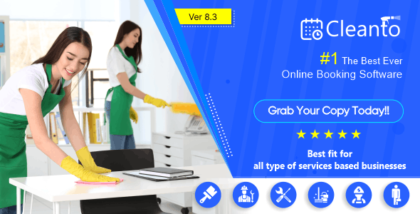 Cleanto v8.2 - Online bookings management system for maid services and cleaning companies - nulled