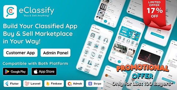 eClassify v1.0 - Classified Buy and Sell Marketplace Flutter App with Laravel Admin Panel - nulled