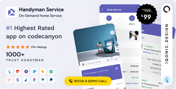 Handyman Service v11.4.0 - Flutter On-Demand Home Services App with Complete Solution