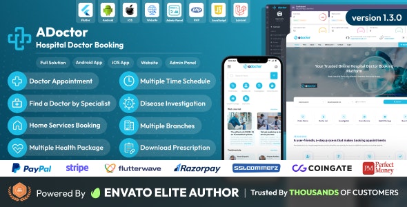 ADoctor v1.3.0 - Hospital Doctor Booking Android and iOS App - nulled