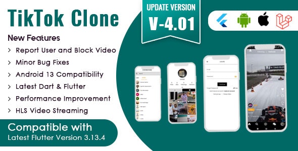 Flutter - TikTok Clone | Triller Clone & Short Video Streaming Mobile App for Android & iOS v3.6