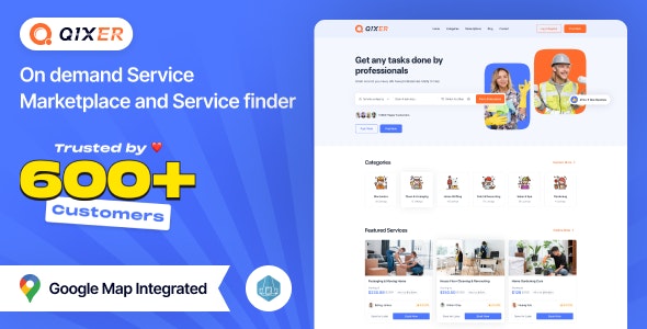 Qixer v2.2.0 - Multi-Vendor On demand Service Marketplace and Service Finder - nulled