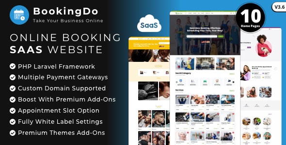 BookingDo SaaS v3.6 - Multi Business Appointment Scheduling & Service Booking Website Builder - nulled