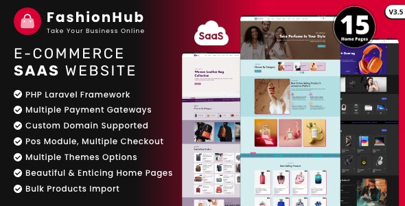 FashionHub SaaS v3.4 - eCommerce Website Builder For Seamless Online Business - nulled