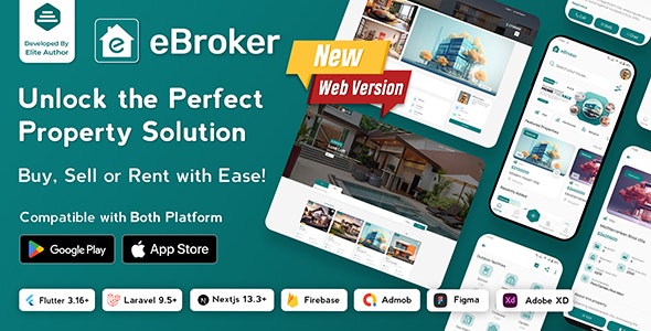 eBroker v1.1.1 - Real Estate Property Buy-Rent-Sell Flutter app with Laravel Admin Panel - nulled