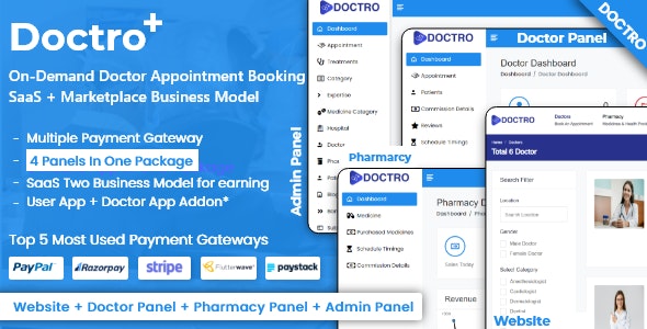 Doctro v6.0 - On-Demand Doctor Appointment Booking SaaS Marketplace Business Model - nulled