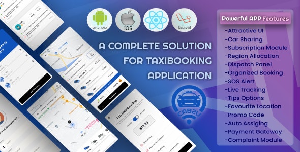 Cab2u v1.4 - Taxi Solution Android & IOS + Admin Panel + Dispatch Panel