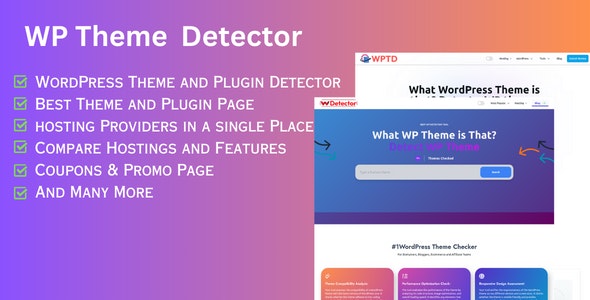 WordPress Theme Detector and Web Hosting Comparison React NextJS script - 6 March 2024