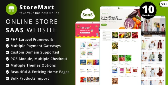 StoreMart SaaS v3.6 - Online Product Selling Business Website Builder - nulled