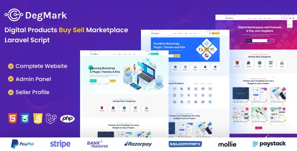 DegMark v1.2.0 - Digital Products Buy Sell Marketplace Laravel Script