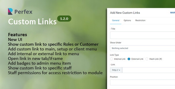 Custom Links for Perfex CRM v1.2.0