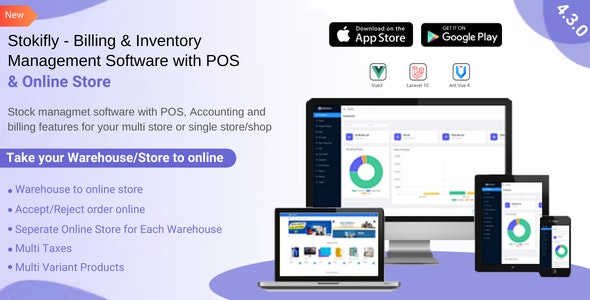 Stockifly v4.1.0 - Billing & Inventory Management with POS and Online Shop