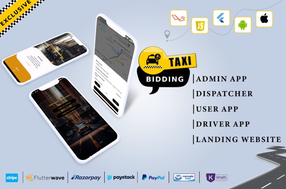 Tagxi Super Bidding v2.7 - Taxi + Goods Delivery Complete Solution With Bidding Options