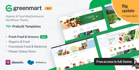 GreenMart v4.1.14 - Organic & Food WooCommerce WordPress Theme 