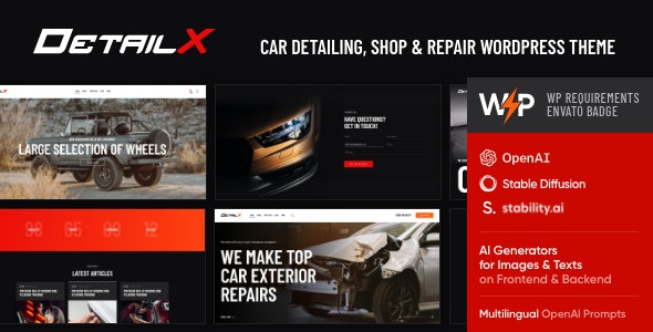 DetailX v1.8.0 - Car Detailing, Shop & Repair WordPress Theme 