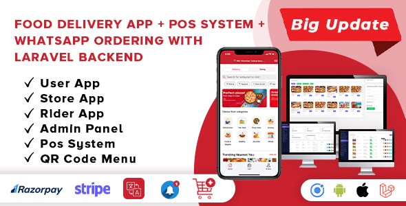 Food Delivery App v3.3.0 - A Complete Ready to Use MultiStore Mobile App(Android, ios) + Website