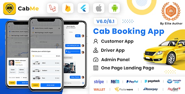 CabME v5.1 - Flutter Complete Taxi app - Taxi Booking Solution