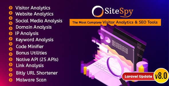 SiteSpy v8.4 - The Most Complete Visitor Analytics & SEO Tools - nulled