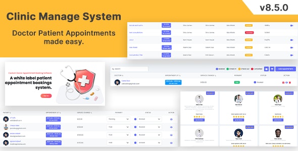 Clinic Management System v8.1.0 - Doctor Patient Appointment Management System Laravel