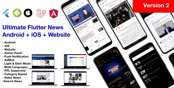 News Full App v4.0 - Flutter App Android + iOS + Website