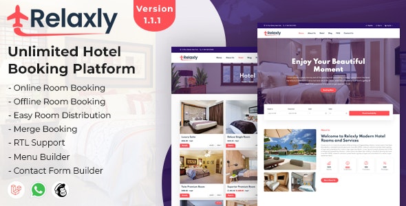 Relaxly v1.1.1 - Unlimited Hotel Booking Platform - nulled