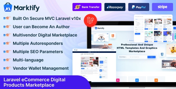 Marktify v3.0 - Laravel eCommerce Digital Product Multivendor Marketplace