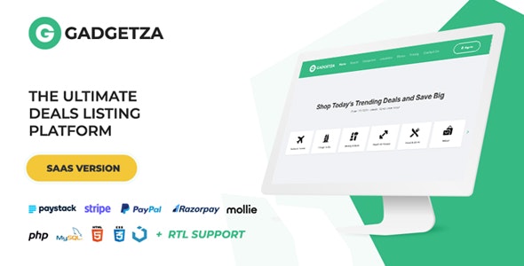 Gadgetza v2.3.0 - Deals Listing Platform (SAAS)