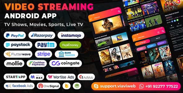 Video Streaming Android App (TV Shows, Movies, Sports, Videos Streaming, Live TV) v1.5