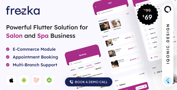 Frezka v2.3.0 - All-in-one Salon & Spa Business Solution in Flutter + Laravel