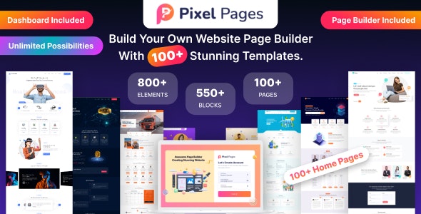 PixelPages v1.0.6 - SAAS Application Website Builder for HTML Template