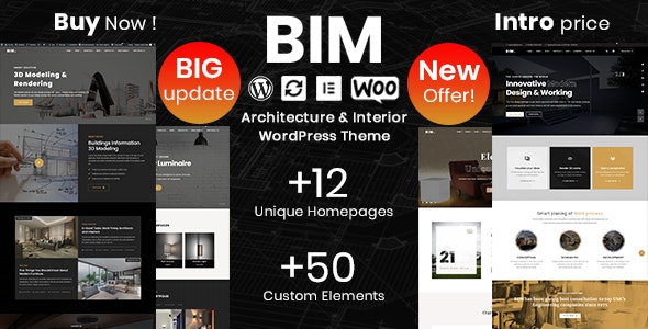 BIM v1.3.7 - Architecture & Interior Design Elementor WordPress Theme 