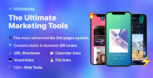 66biolinks v44.0.0 - Bio Links, URL Shortener, QR Codes & Web Tools (SAAS) - nulled