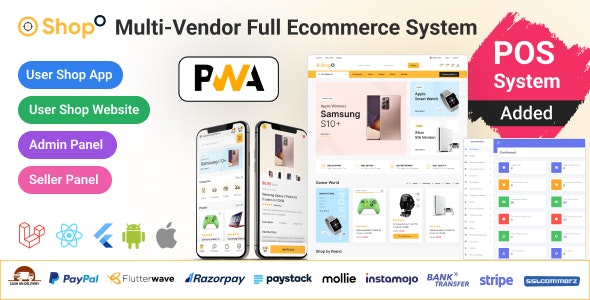 Shopo eCommerce v3.9.4 - Multivendor eCommerce Flutter App with Admin Panel & Website