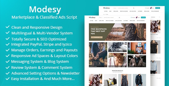 Modesy v2.4.3 - Marketplace & Classified Ads Script - nulled