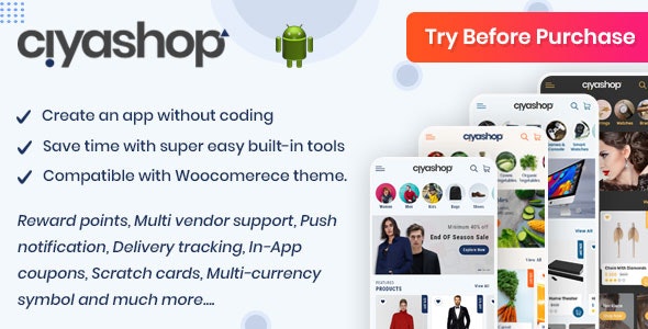 CiyaShop v5.14 - Native Android Application based on WooCommerce