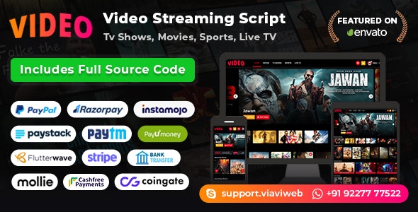 Video Streaming Portal v2.2 - TV Shows, Movies, Sports, Videos Streaming, Live TV - nulled