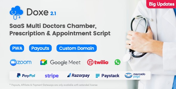 Doxe v2.1 - SaaS Doctors Chamber, Prescription & Appointment Software - nulled