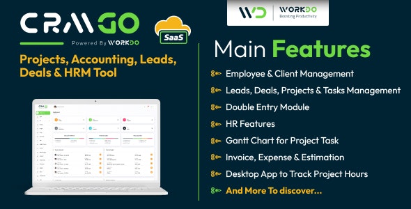 CRMGo SaaS v6.9 - Projects, Accounting, Leads, Deals & HRM Tool - nulled