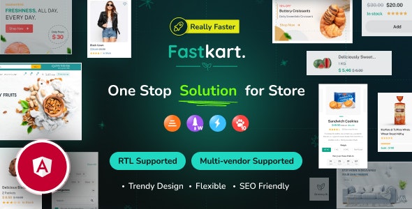 Fastkart v1.0.1 - Single or Multivendor Ecommerce with Angular & Laravel REST API