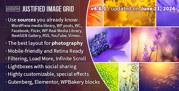 Justified Image Grid v4.6 - Premium WordPress Gallery 