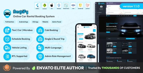 Rentify v1.0.0 - Online Car Rental Booking System Full Solution