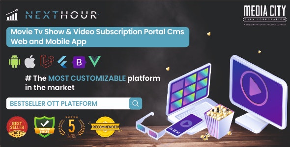 Next Hour v6.0 - Movie Tv Show & Video Subscription Portal Cms Web and Mobile App - nulled