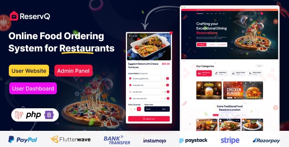 Reservq v1.4.2 - Online Food Ordering System for Restaurants Laravel Script