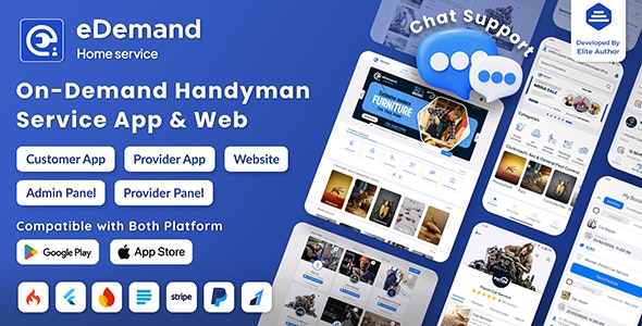 eDemand v2.5.0 - Multi Vendor On Demand Handy Services - nulled