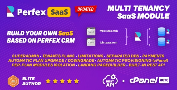 SaaS module for Perfex CRM v1.0.8 - Multi Tenancy Support