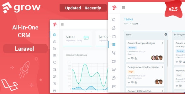 Grow CRM v2.4 - Laravel Project Management - nulled