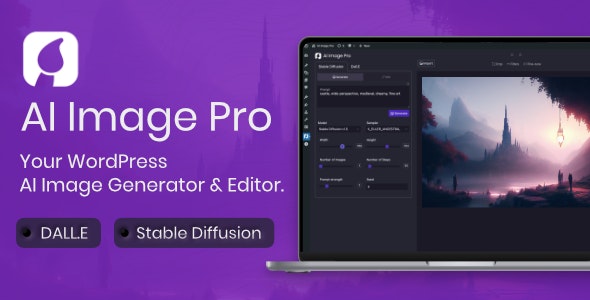 AI Image Pro v2.6.0 - WordPress AI Image Generator & Editor, DALLE & Stable Diffusion 