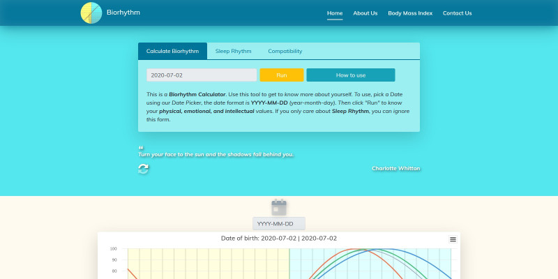 Yet Another Biorhythm Calculator PHP