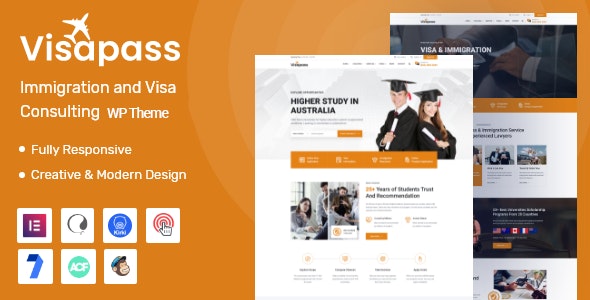 Visapass v1.0.7 - Immigration Consulting WordPress Theme 